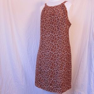 Cotton and silk giraffe print dress
